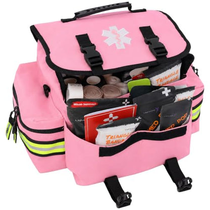 Lightning X Small Medic First Responder EMT Trauma Bag Stocked First Aid Trauma Fill Kit A (Pink) - color: Pink