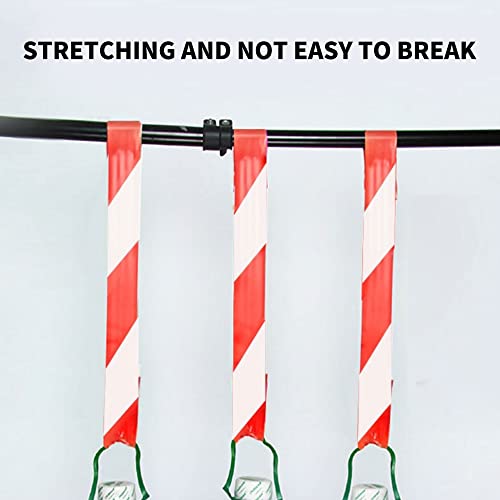 ADHES Hazard Tape Safety Warning Red White Stripe PVC Self Adhesive - color: red and white, size: 2in x 18yd