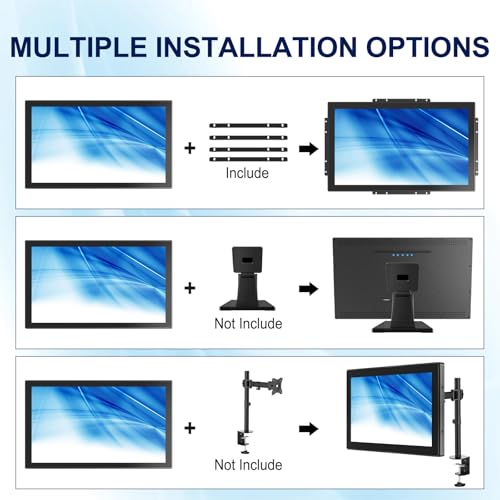 10-Point Multi-Touch Industrial Display, 21.5 Inch FHD Open Frame Touch Monitor, Capacitive Touch Screen Monitor with HD-MI VGA, VESA Mounting Open Bracket Installation - size: 21.5