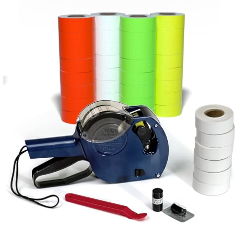 Kenco BK 1 Line Price Gun Kit - Includes 6,000 Labels, 2 Ink Rollers, Label Scraper - 8 Digit Labeler for Pricing, Dating, and Coding (BK-1 KIT 32,000 Labels) - size: BK-1 KIT 32,000 LABELS