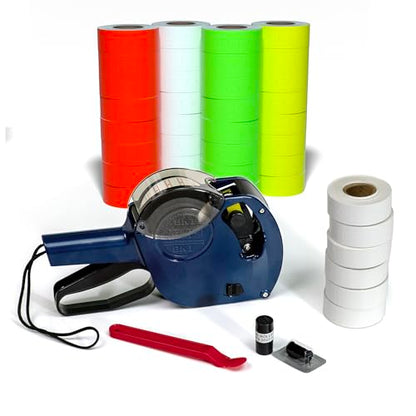 Kenco BK 1 Line Price Gun Kit - Includes 6,000 Labels, 2 Ink Rollers, Label Scraper - 8 Digit Labeler for Pricing, Dating, and Coding (BK-1 KIT 32,000 Labels) - size: BK-1 KIT 32,000 LABELS