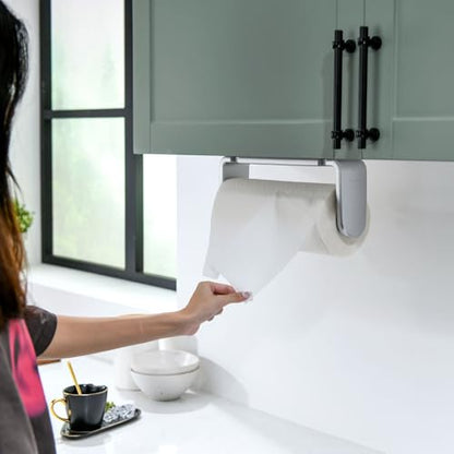 ONE Hand Tear Paper Towel Holder Under Cabinet/Wall for 9.4-11inch, Silver - color: Silvery