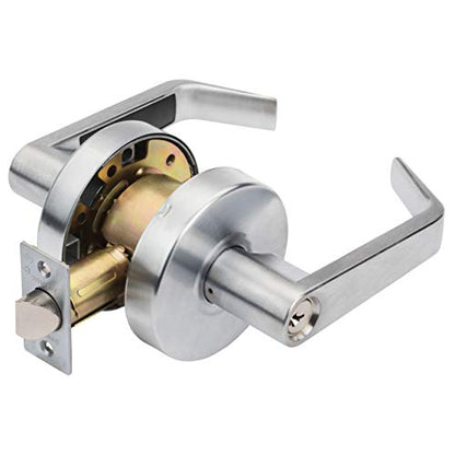 Dynasty Augusta Storeroom Lever Lockset, ADA, Grade 2, Satin Chrome - color: Satin Chrome, style: Storeroom