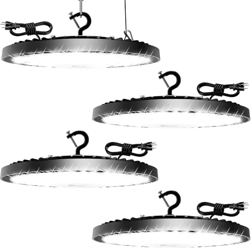 240W UFO High Bay LED Shop Lights, 4 Pack 35000LM Garage Lights - size: 240-4PACK