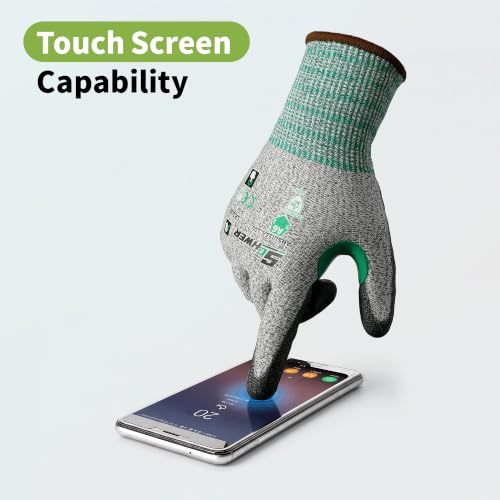 Schwer 12 Pairs A6 Cut Resistant Gloves with Reinforced Thumb, CR3099, XL - color: Grey, size: X-Large