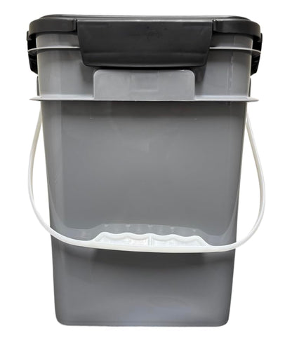 House Naturals 4 Gallon Square Food Grade Bucket Pail with Plastic Handles and Lid (Pack of 3) Made in USA containers (Aqua/Blue/Gray) - color: Aqua/Blue/Gray