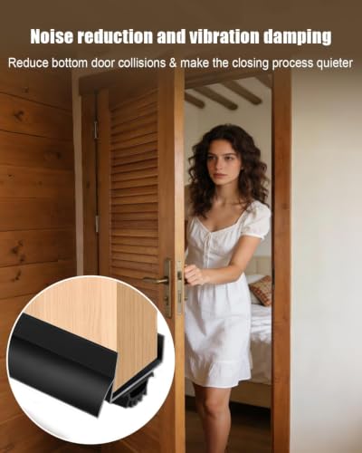 1 Pcs 1-3/4" x 36" U Shaped Aluminum Door Bottom Sweep, Black - size: 1 Pcs,Black