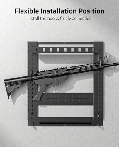 CVLIFE Gun Rack for Wall, Gun Rack Wall Mount with Shelf & Accessory Panel - style: Compact Gun Rack