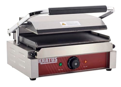 Kratos Commercial Electric Panini Sandwich Grill with Smooth Plates - size: Medium w/ Smooth Plates