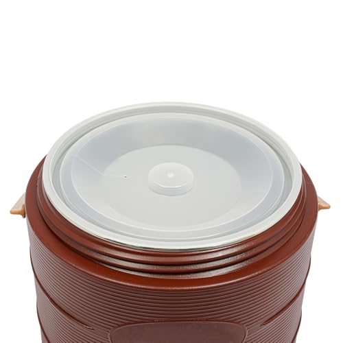 Stainless Steel Beverage Dispenser Insulated Container with Faucet Cooler with Drink Dispensers Cold and Hot Drink Dispenser for Milk Tea, Juice, Coffee 6.6 Gal Capacity (Brown) - color: Brown, size: 25L