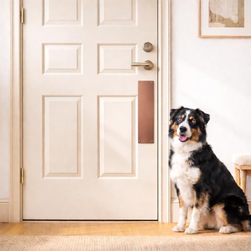 Panther Armor 4x12 in Bronze Door Push Plate, Dog Scratch Door Protector - color: Bronze, size: Push Plate [4x12in]
