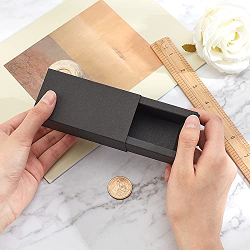 BENECREAT 12PCS Black Kraft Packaging Drawer Box 4x2x1.4 Inch Cardboard Present Box Gift Wrapping Boxes for Lipstick, Small Perfume Essential Oil Bottle - color: Black, size: 1 Count (Pack of 12)
