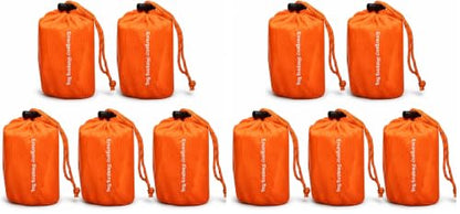 NovaMedic Emergency Sleeping Bag – 84"x36" Thermal Mylar Survival Bivy Sack – Waterproof, Lightweight & Compact Emergency Blanket for Camping, Hiking, Outdoor Survival & Travel - size: Pack of 10
