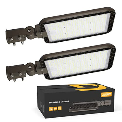 300W LED Parking Lot Lights 45000lm 5000K Slip Fit Mount 2-Pack - size: 300W 2PACK