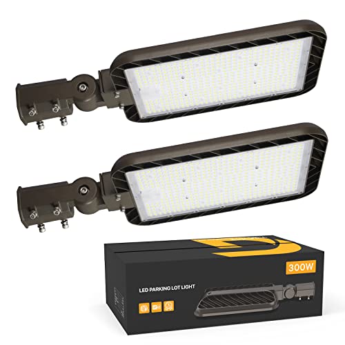 300W LED Parking Lot Lights 45000lm 5000K Slip Fit Mount 2-Pack - size: 300W 2PACK
