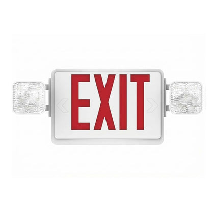 Pack 1 Double Sided LED Emergency Exit Sign with Dual Lights, Remote Capable, Backup Battery, Red Letters, Fire-Resistant (UL 94V-0), 120-277V Commercial Grade - size: 1 Pack