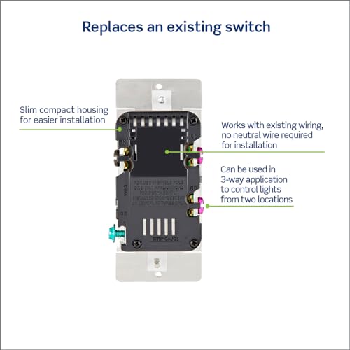 Leviton Decora Slide Dimmer Switch Antimicrobial Treated for Dimmable LED, Halogen and Incandescent Bulbs, DSL06-2AW, White