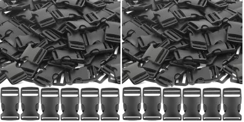 YGDZ 1 Inch Plastic Buckles, 80 Side Release Strap Buckles and Slides Parachute Buckles for DIY Backpack Luggage Strap - size: 1 INCH 80PCS (Pack of 2)