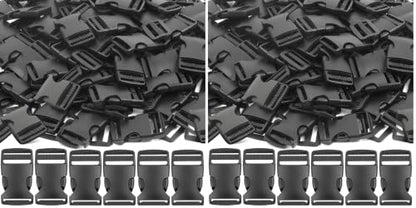YGDZ 1 Inch Plastic Buckles, 80 Side Release Strap Buckles and Slides Parachute Buckles for DIY Backpack Luggage Strap - size: 1 INCH 80PCS (Pack of 2)