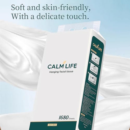 Soft Facial Tissues 4-Ply Hanging Design, 4 Pack (6,720 Sheets Total) Tissues for Bathroom, Kitchen, and Car Ultra Soft, High-Capacity Wall Mount Space-Saving Paper Tissue - size: 1680 Count (Pack of 4)