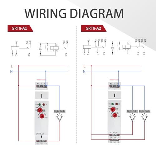 Delay On Time Relay 16A GRT8 A1 Timer Relay Voltage Range AC DC 12V to 240V - size: GRT8-A1 AC/DC 12V-240V