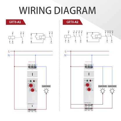 Delay On Time Relay 16A GRT8 A1 Timer Relay Voltage Range AC DC 12V to 240V - size: GRT8-A1 AC/DC 12V-240V