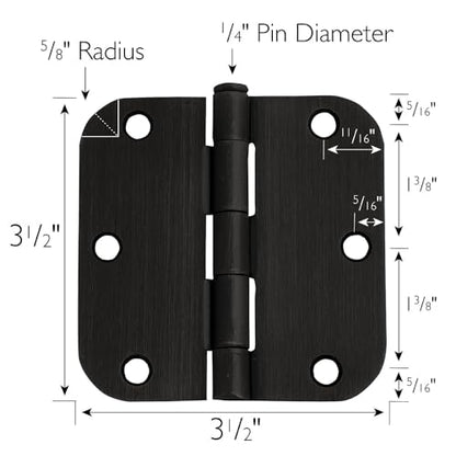 Design House Interior Door Hinge, 3.5", Oil Rubbed Bronze - color: Oil Rubbed Bronze