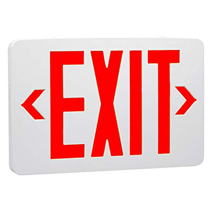 LED Exit Sign, Emergency Exit Light with Battery Backup, Double Face, UL 924, AC 120/277V, Damp Location, Hardwired Red Letter Exit Lights for Business Commercial - size: 1-Pack