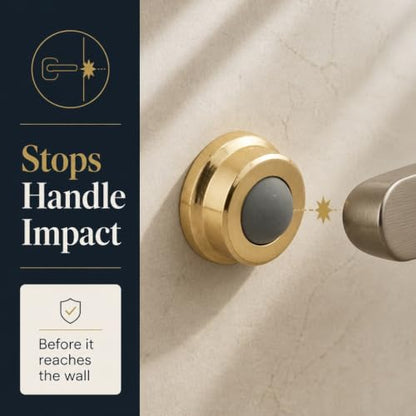 Prime-Line J 4570 1 In., Cast Brass, Bright Brass, Wall Stop with Convex Bumper (Single Pack) - color: Polished Brass, size: Pack of 1