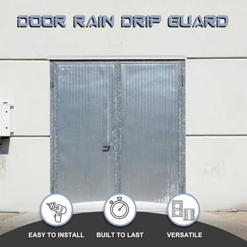 Hicarer 2 Pcs 52 Inch Door Drip Cap Aluminum Rain Guard, Silver - color: Silver, size: 52 Inch