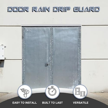 Hicarer 2 Pcs 52 Inch Door Drip Cap Aluminum Rain Guard, Silver - color: Silver, size: 52 Inch