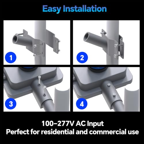 Gebosun 200W LED Street Light Outdoor, Dusk to Dawn with Photocell Sensor, 9600LM 6000K, IP65 Waterproof AC Powered Yard Light, Wall & Pole Mount Security Light for Garage Yard Warehouse