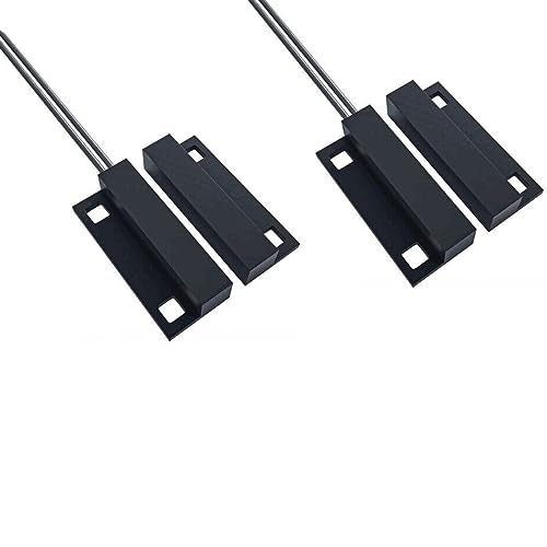 MC-38 NC Surface Mount Wired Security Window Door Contact Sensor Alarm Magnetic Reed Switch, for Home Security and Burglar Alarm Systems, Sets of 2, Brown