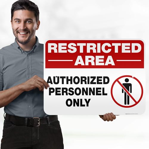 Restricted Area Authorized Personnel Only Sign, 18x24 Inches, 3M EGP - size: 18x24 Reflective Aluminum