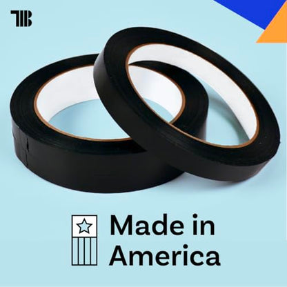 TapeManBlue Strapping Tape, Black Tensilized Polypropylene Strapping Tape for Banding, Bundling, Packaging and Palletizing, Made in USA (18 mm x 55m (96 Rolls)) - size: 18 mm x 55m (96 Rolls)