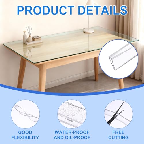 uxcell Clear Edge Trim 9.8Ft Silicone U Channel Edges Guards Fit 1/8"-5/32" - size: 9.8Ft x 5/16" x 9/16", Fits 1/8"-5/32"