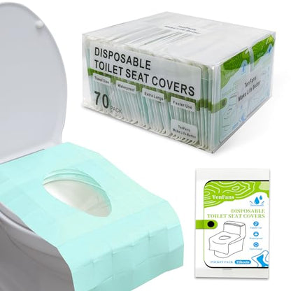 Disposable Toilet Seat Covers - 70-Pack Waterproof XL Travel Pack - color: 70pcs