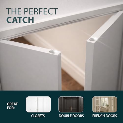 Mega Handles Concealed Magnetic Door Catch for Dummy Doors, Elegant Magnetic Closet Door Catch - color: Gray, size: 4 Pack