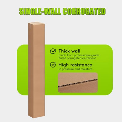 6x6x48 Inch Tall Corrugated Cardboard Boxes 10 Pack, 6"L x 6"W x 48"H Golf Club Shipping Boxes - Shipping, Moving, Packaging, Mailing, Storage Box for Home or Business - size: 6x6x48'' Pack of 10
