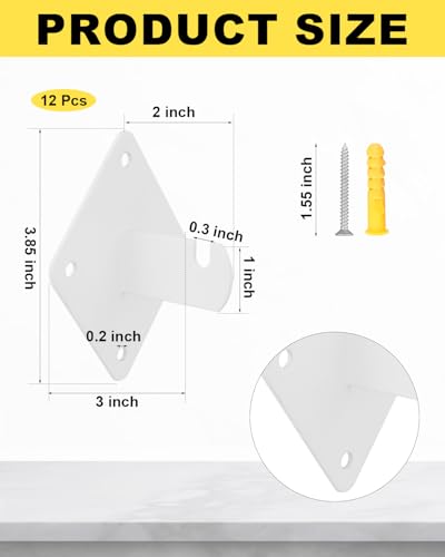 Gridwall Mount Brackets, 24 Pcs Grid Panel Wall Mount Brackets White