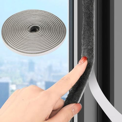 Weather Stripping Door Window Seal Strip, 32.8FT Self-Adhesive Soundproofing Weatherstrip, Draft Blocker Dustproof Strip for Sliding Windows, Doors, Cabinets (0.6" W x 0.4" H) - size: 0.6x0.35x33FT