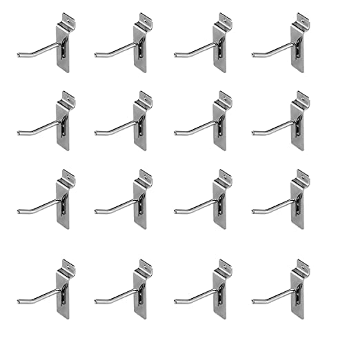 Slatwall Hooks,Hangers,Display Hooks,Single Rod Hooks,Slatwall Display Panel Hooks,Perfectly Display Items & Products for Your Room,Garage Retail Store,Chrome plated, 2inch16pack - size: 2inch slatwall hooks