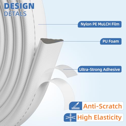 Wedge-Shape Window Weather Stripping Door Frame Seal 2Pcs×196” White - color: White, size: 2pcs×196“