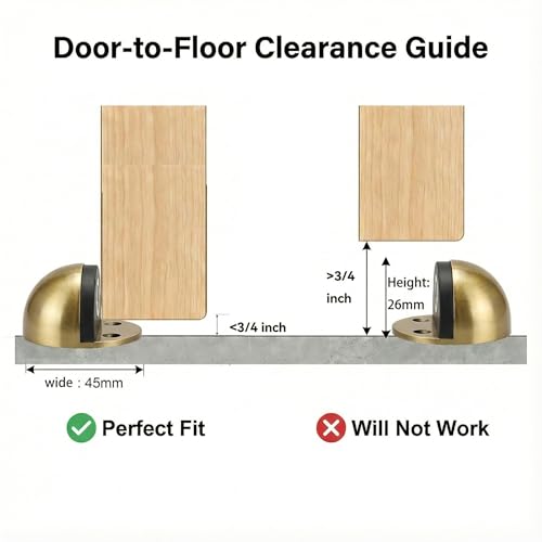 Magnetic Door Stop, Cushioning Bumper & Draft Hold, 2-Pack, Gold - color: Gold