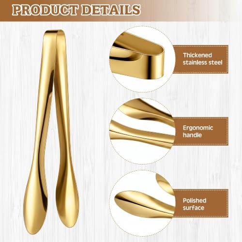 2 Pack Gold Polished Serving Tongs 12 Inch - color: Gold, size: 12 Inch