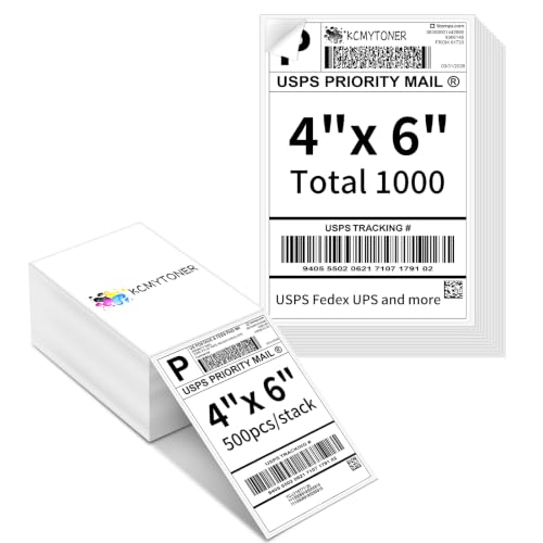 1000 Fanfold 4 x 6 Direct Thermal Labels White Perforated Shipping Labels