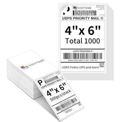 1000 Fanfold 4 x 6 Direct Thermal Labels White Perforated Shipping Labels