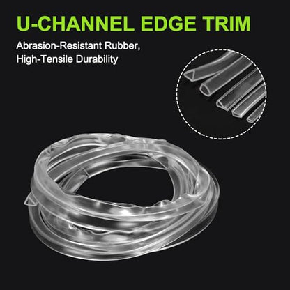 PATIKIL Rubber Seal Strip, 10Ft Flexible U Channel Edge Trim Protector Soundproof Door Seal Strips Fit 13mm Thick Edge, 11/16"(17mm) Width, 19/32"(15mm) Height, Transparent - size: 11/16"(17mm ) x 19/32"(15mm )