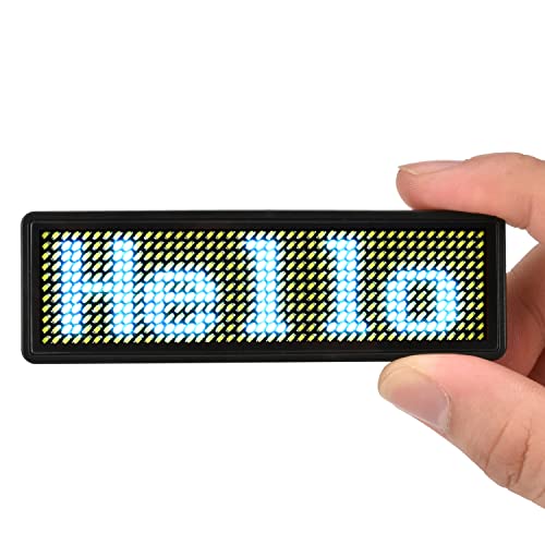 LED Name Tag, Rechargeable Wireless Bluetooth LED Name Badge Reuseable Price Tag 44x11 Pixels Digital Sign Temperature Display for Restaurant Shop Exhibition Nightclub Hotel - color: White