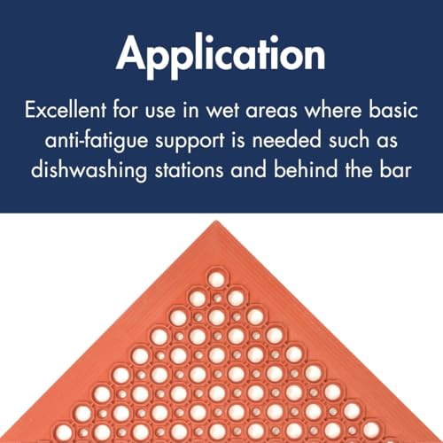 NoTrax 3' x 10' Anti-Fatigue Lightweight Restaurant Rubber Floor Mat with - color: Black, size: 3' x 10'